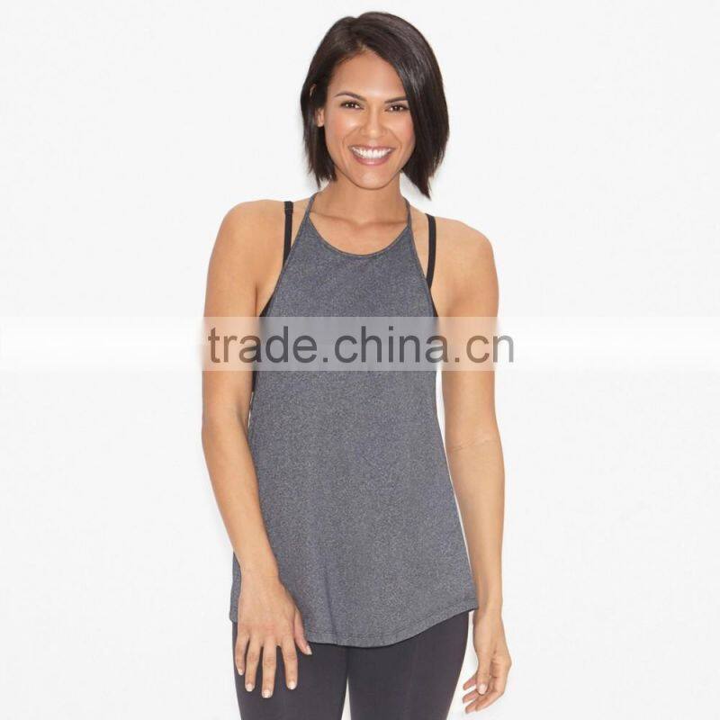Custom blank grey loose dri fit women casual tank tops wholesale
