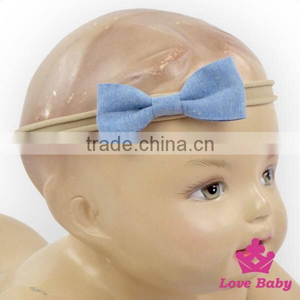 Koren Fancy Bow Elasticity Pony Girl Hair Band Solid Color Newborn Accessories
