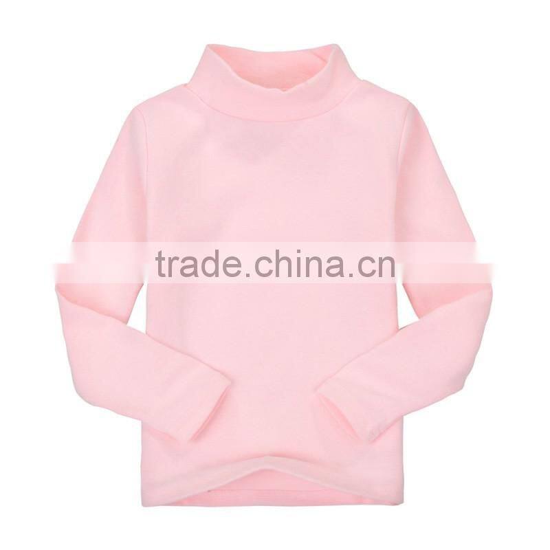 custom spring/autumn/winter fashion baby cotton spandex lycra infant garment long sleeve high collar baby t-shirt