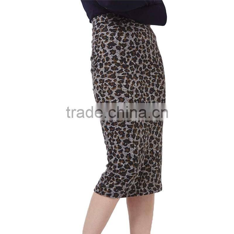 2017 OEM Spring Sexy Wrap Leopard-printed High Waisted Long Skirt