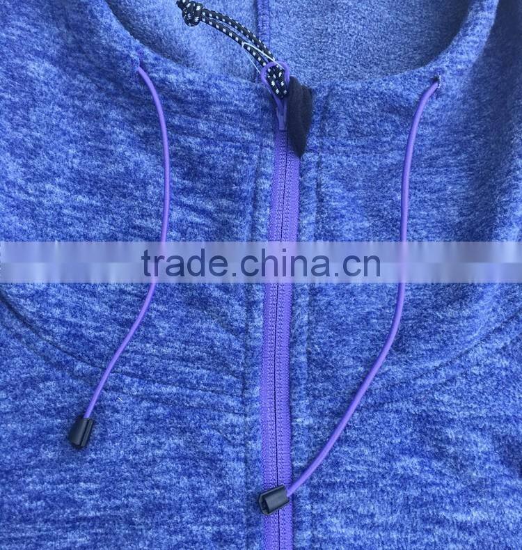 Casual zipper knitted wear melange color cheap woman camo polar fleece jacket