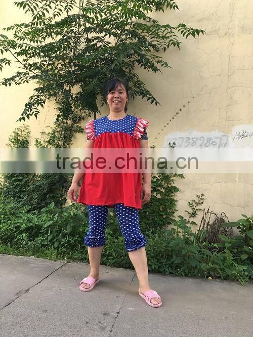 Mom And Me Outfits Mother And Daughter Matching Clothing Sets 4th Of July Boutique Clothes Sets USA Holidays Tops And Leggings