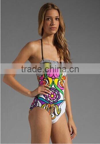 Printing digital printing piece swimsuit piece swimsuit triangle leakage back swimsuit