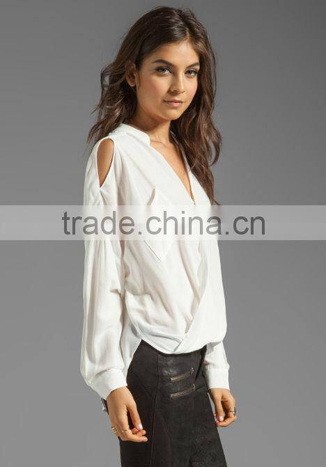 twist wrap front blouse