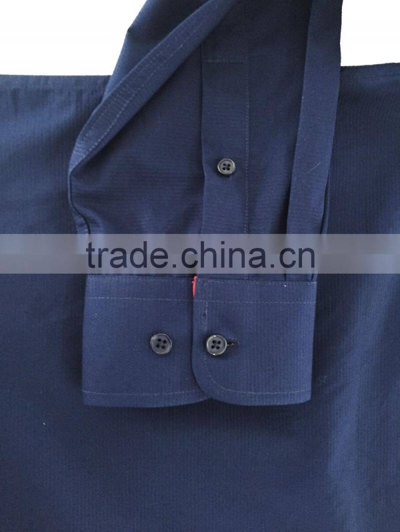 2017 latest contrast casual spread collar men's shirt with embroidery