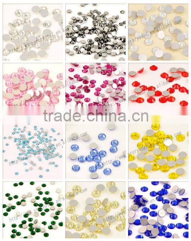 Colored non Hot Fix Rhinestone For Clothing Flatback Loose Iron On Rhinestone