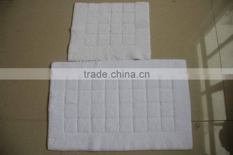 Five star hotel bathroom rug, cotton anti slip bath rug