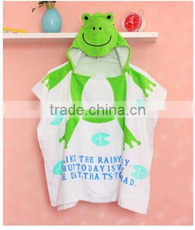 100% cotton animal hooded towel poncho
