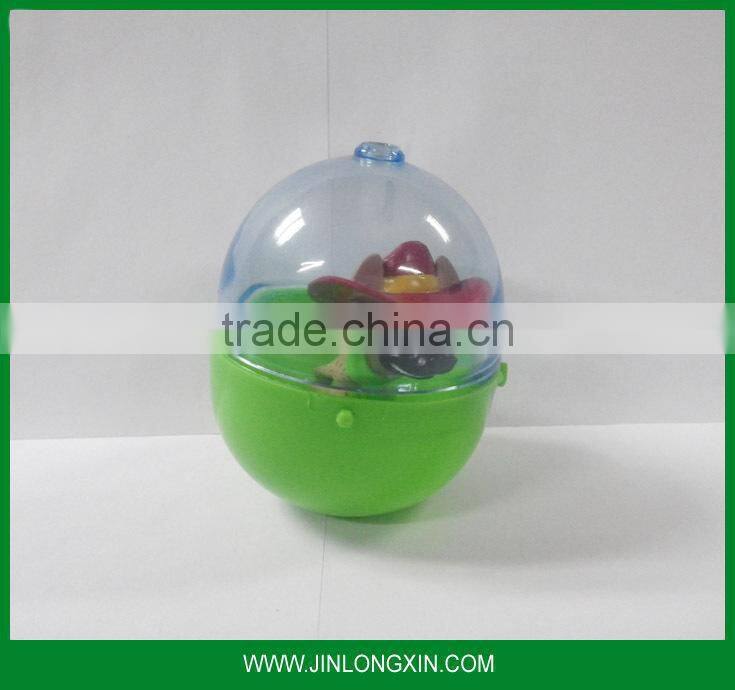 different size empty plastic capsule, egg toy inside