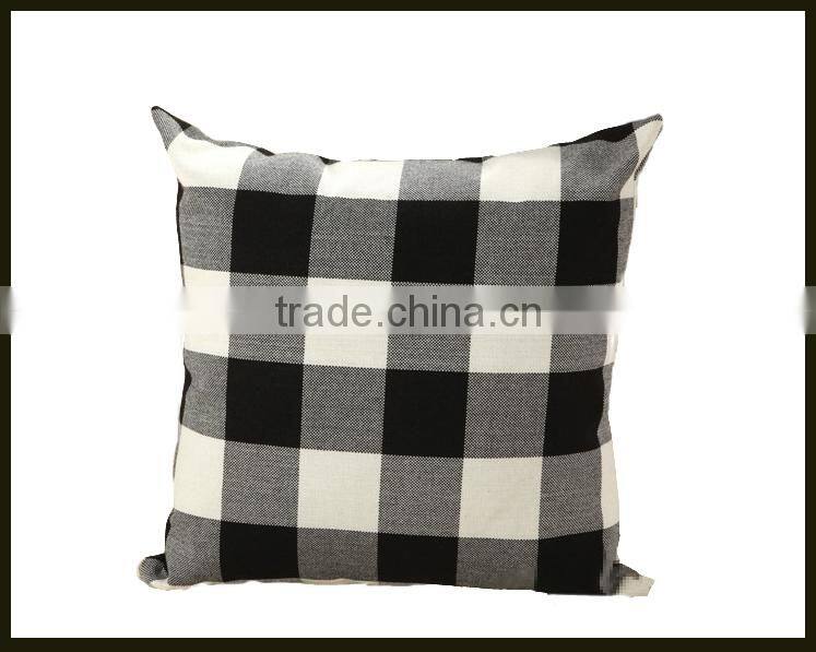 100% linen checked car and sofa pillow