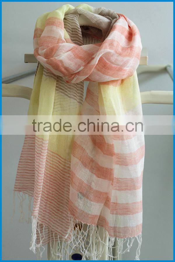 Women's fashion woven linen cotton china scarf