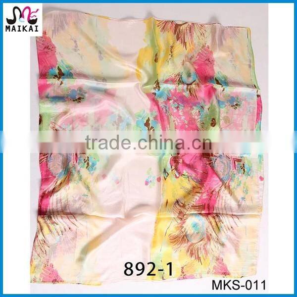 Factory price 2016 new design 100 silk head scarf