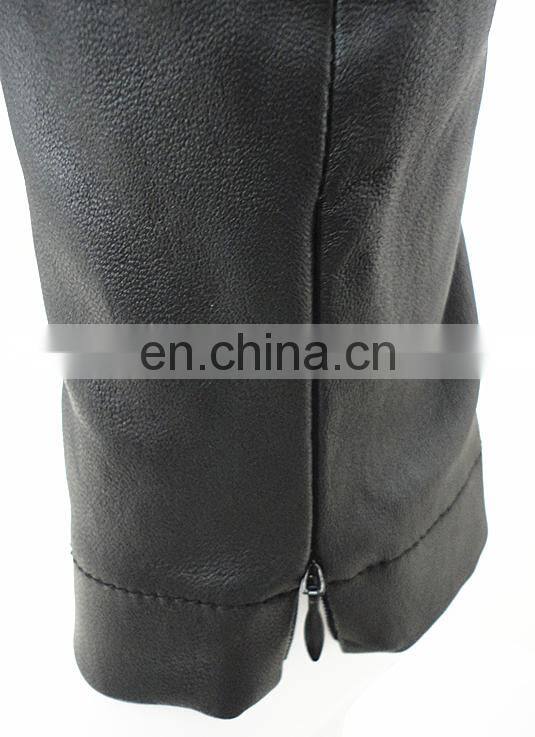 wholesale stretch women sexy black leather leggings for women stretch pants