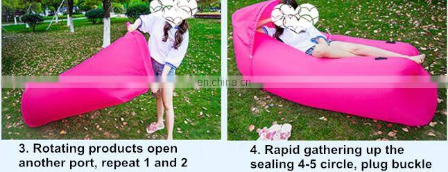 Hot selling on Amazon Inflatable lounge bag hammock air soft ship bed banana sofa