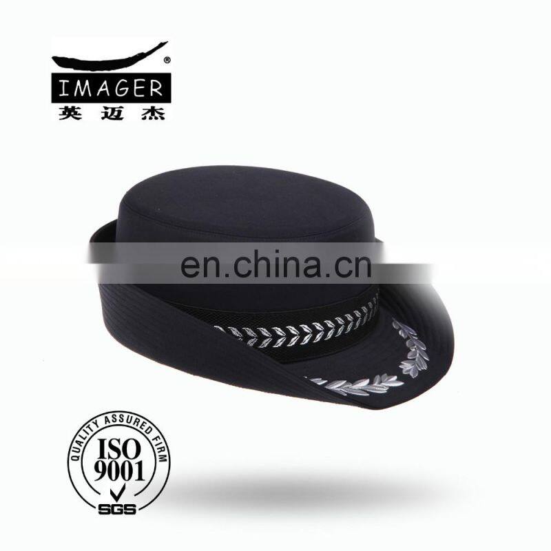 Honorable Air Defence Forces General Female Headwear with Black Strap and Silver Embroidery for Women