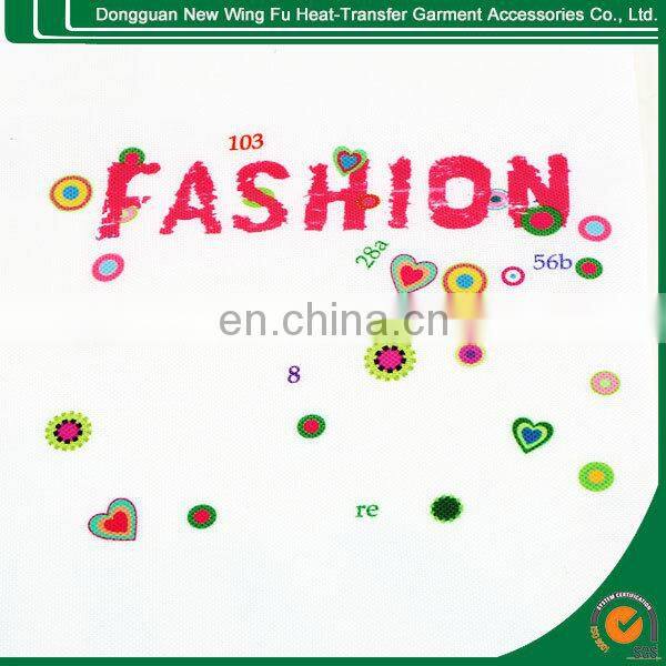 China supplier garment clothing custom plastisol heat transfers