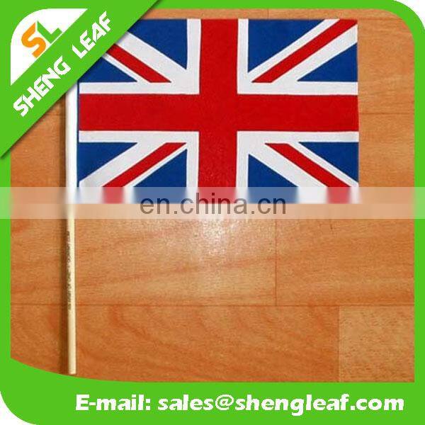 Cheap custom hand held flags with Polyester Flagpole