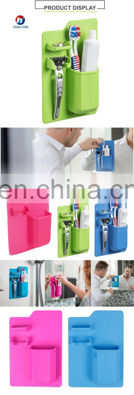 Silicone Toothbrush Holder Bathroom Storage Organizer