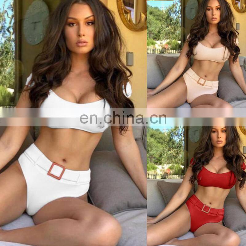 2019 Bikinis Women Swimwear Swimsuit Bathing Suit solid Bikinis Set Push Up Maillot De Bain Femme Monokini 19C233