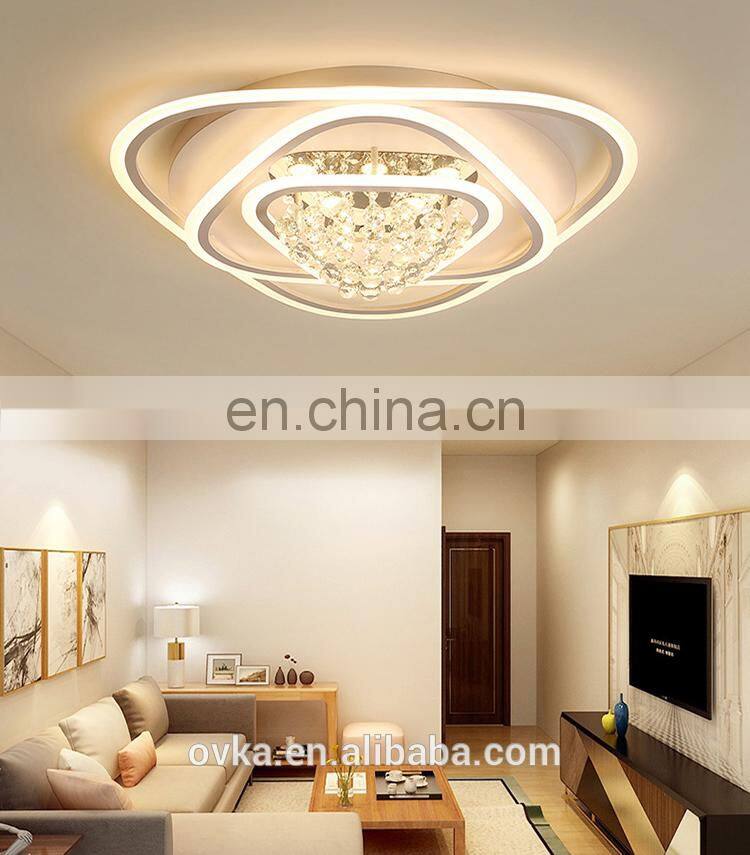 New design modern acrylic hotel dimmable with luxury crystal led ceiling light