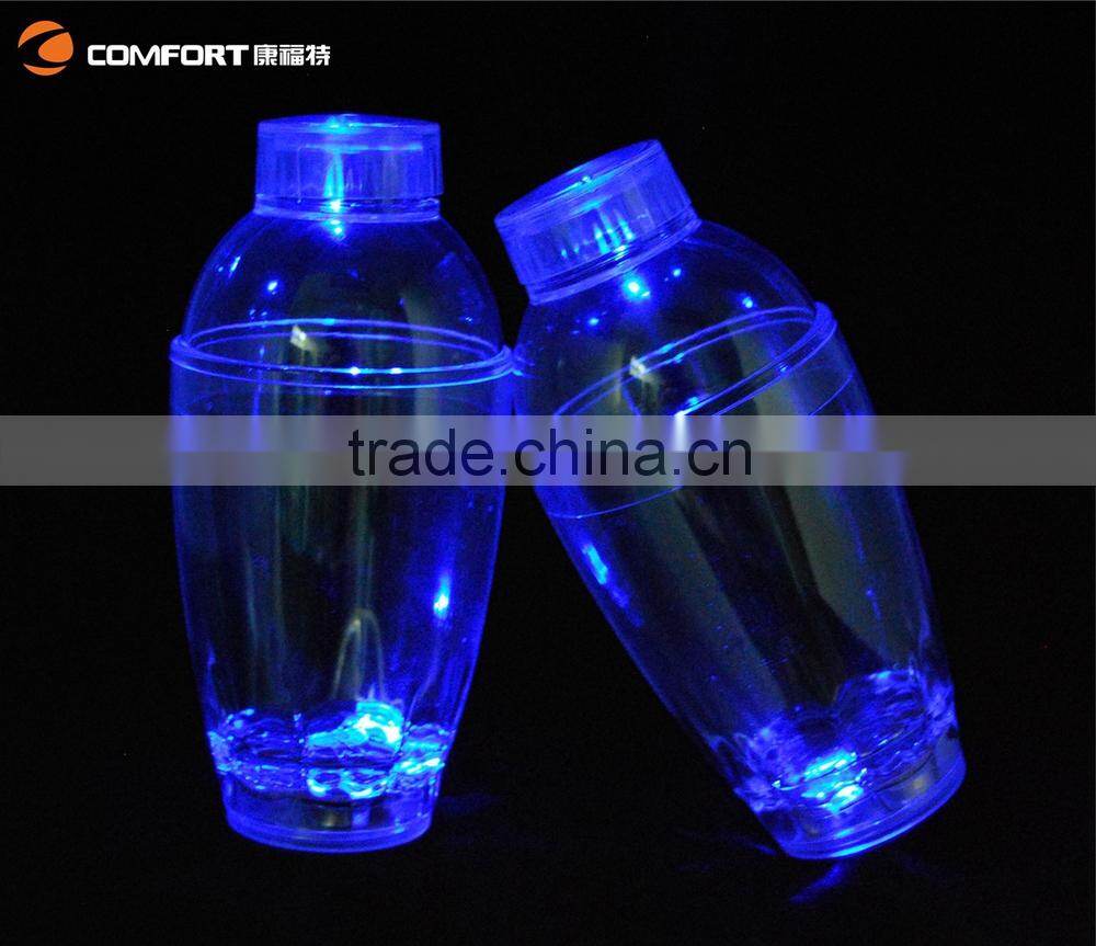 high clear mini led flashing glass bottles custom logo shaker bottle
