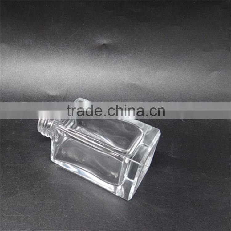 90ml square glass material clear color aroma diffuser bottles with aluminum caps