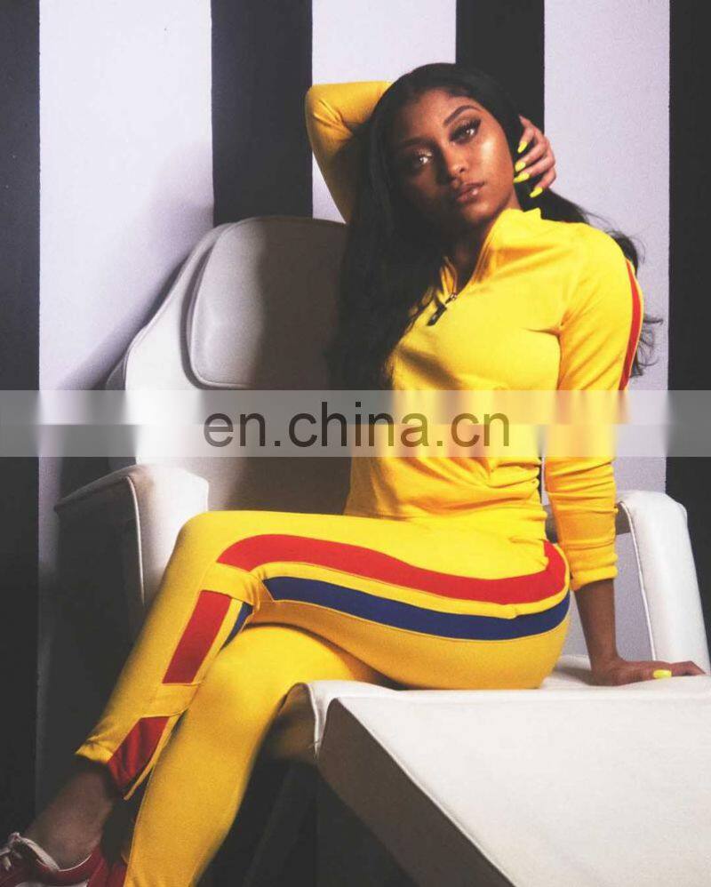 Custom Casual Sports 2-piece striped women's sports suit wholesale undershirt home jogging suit