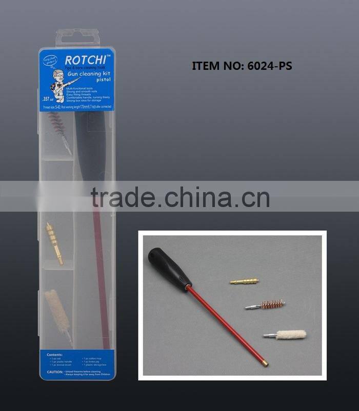 pistol cleaning kits with PVC coated steel rod , hunting gun accessories , gun cleaning kits
