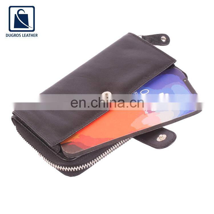 Nickle Fitting Fashion Style Polyester Lining Material Luxury Genuine Leather Women Wallet from Indian Manufacturer