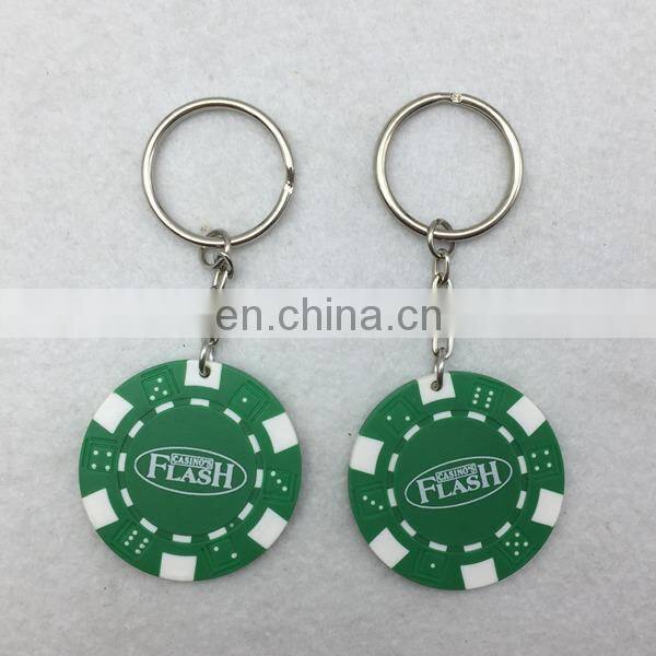 Plastic Clay OEM Poker Chip with Keychain