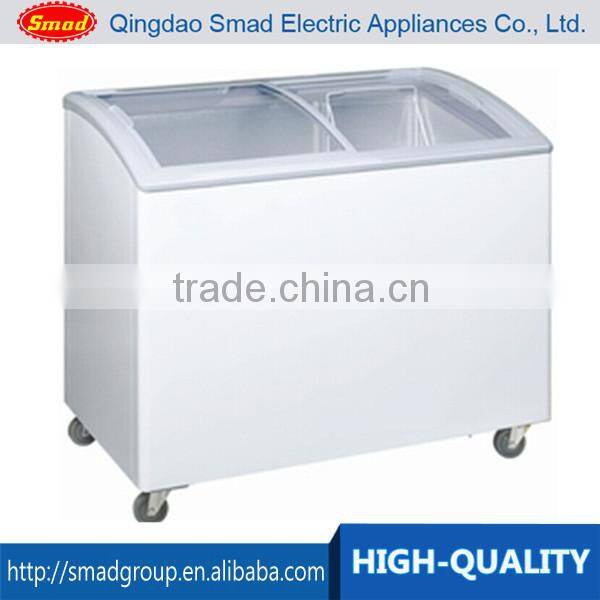 curved glass door chest freezer ice cream display freezer