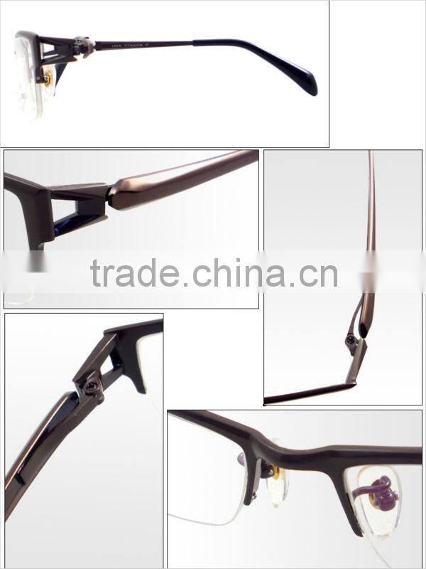 2015 new style half rim titanium eyeglasses frame