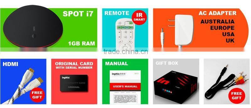 android 5.1 tv box Amlogic S905 1GB DDR3 8GB eMMC Hot for USA Canada Europe Inphic Spot I7 Smart TV Box