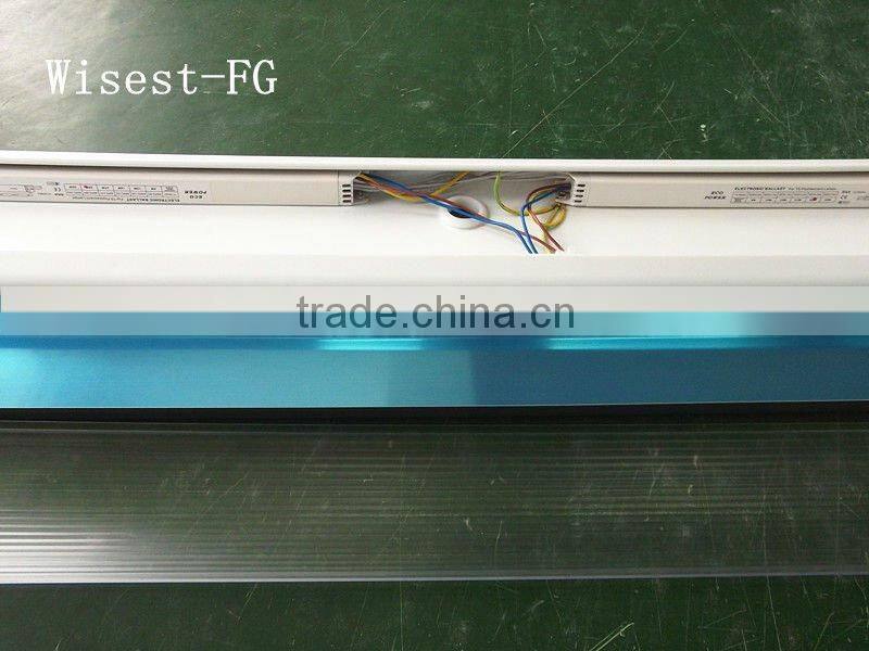 t5/t8 double tube fluorescent light fixture 2x36w with pc cover