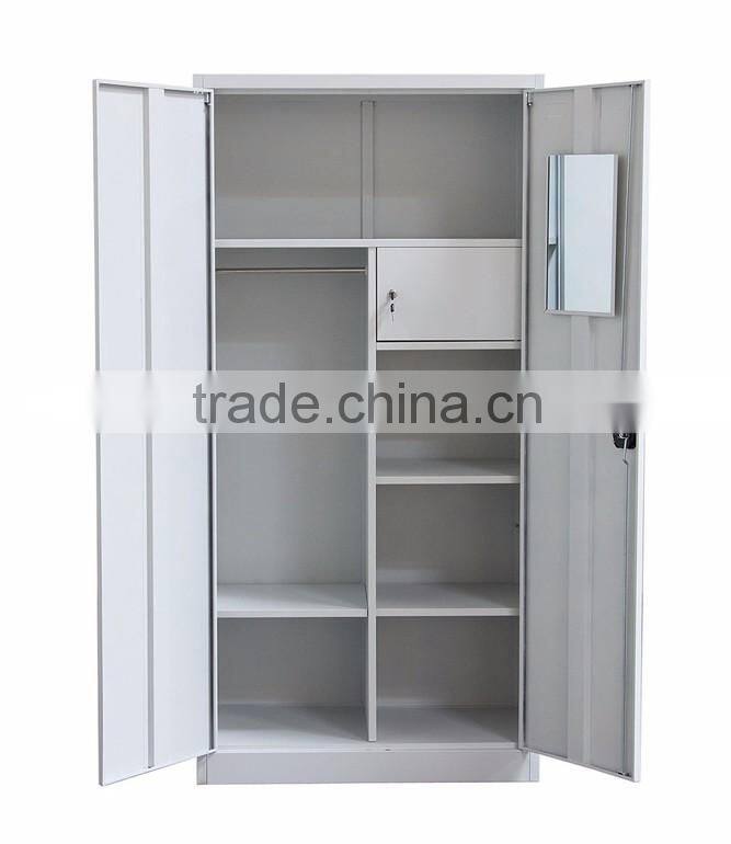 WLS Indian alimirah style metal double door wardrobe design