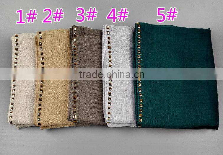 Wholesale New Arrvial Studs Beaded Muslim Hijab Scarf Shawl