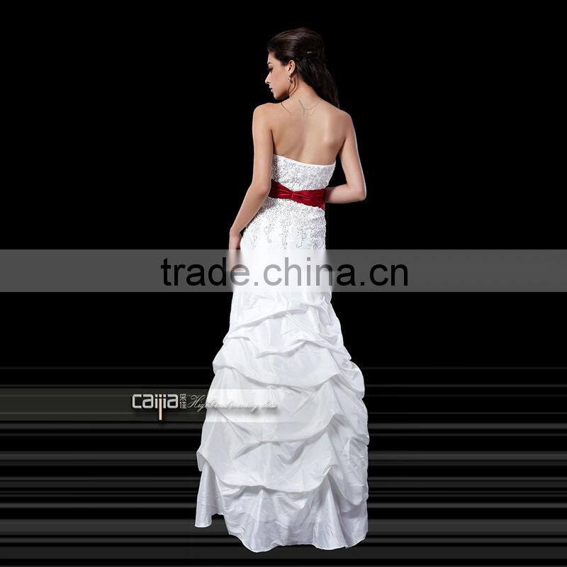 Floor Length Sweetheart Beaded Red and White New Arrival High Quality Wedding Dress / Evening Dresses