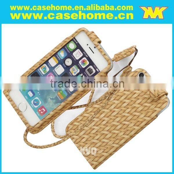 attractive Weave Back Case Cover For Smartphone With Wrist Strap, weaving cases for phone cases