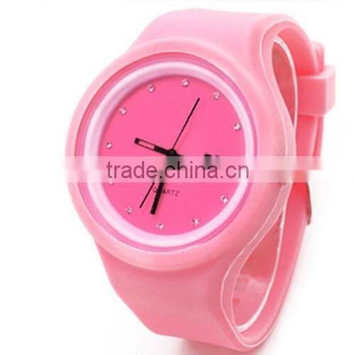 custom printed logo interchangeable silicone strap watch