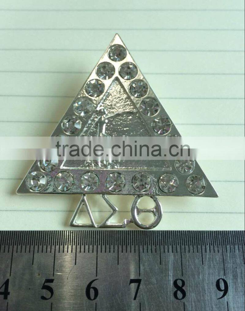 Wholesale vnistar silver and gold delta mental brooch with stones divine jewelry lapel 2016 cheap