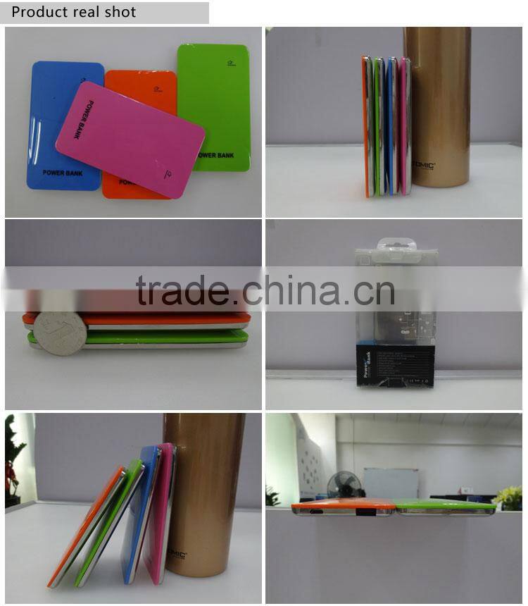 Super slim universal portable rohs power bank 4000mah