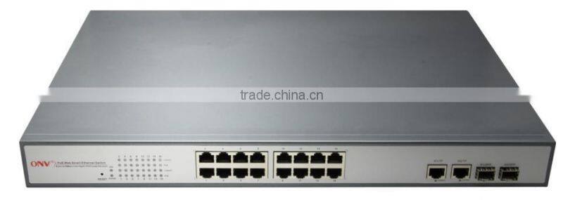 16 port gigabit poe switch managed switch POE Switch for IP Camera with 2 Gigabit TP/SFP Combo Ports (260Watts/440Watts) ONV