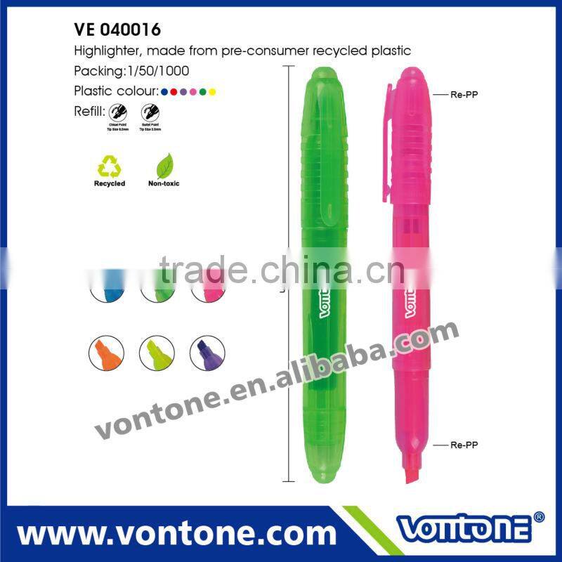 Eco Highlighter recycled Highlighter plastic highlighter