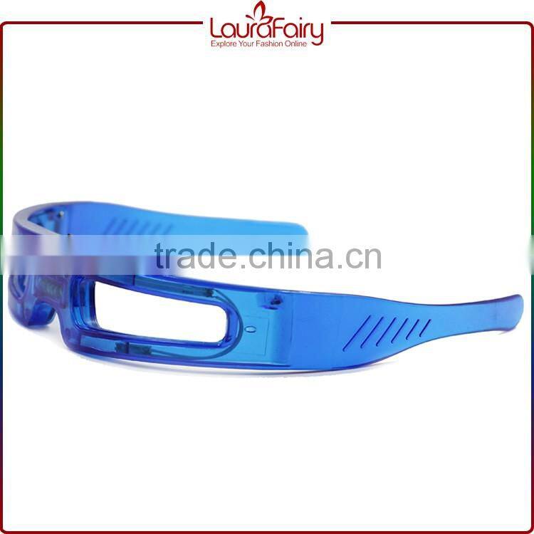 Laura Fairy Cheap Promotional Plastic Blue LED Light Up Party Sunglass For Fun
