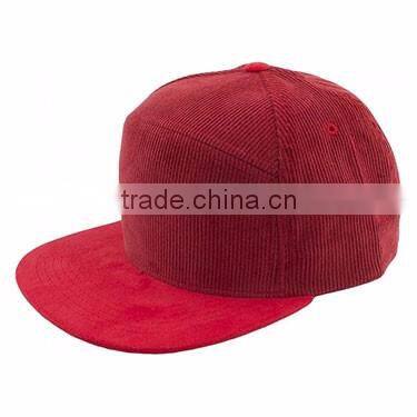 custom Vintage Blank Plain Suede Flat Bill Brim 5 panel Corduroy Snapback camper Cap Hats