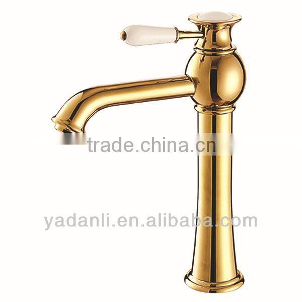 high body golden finish bathroom basin faucet ,wash basin faucetW1036M
