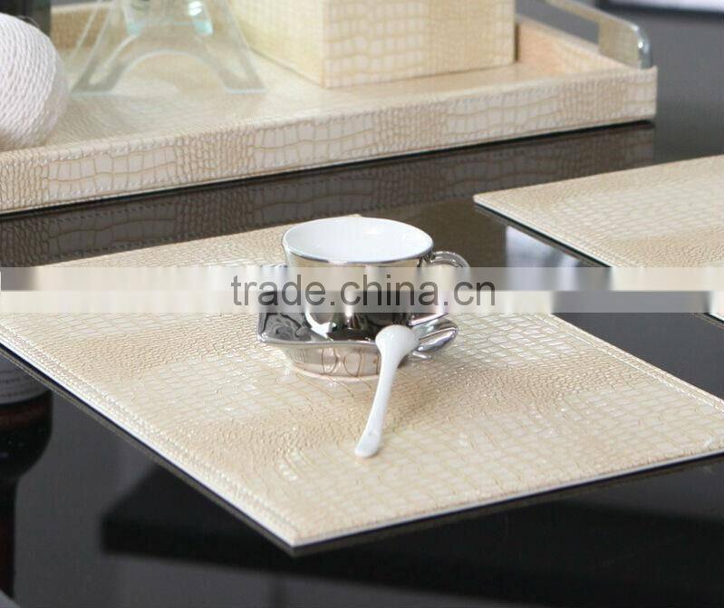 Small Crocodile Skin Faux Leather Kitchen Mat