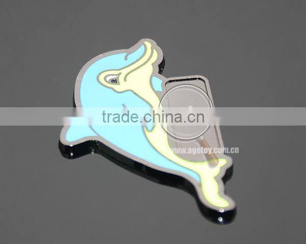 Cute Dolphins Shaped Souvenir Gifts Tarnish Plated Zinc Alloy Promotional Enamel Custom Metal Fridge Magnet