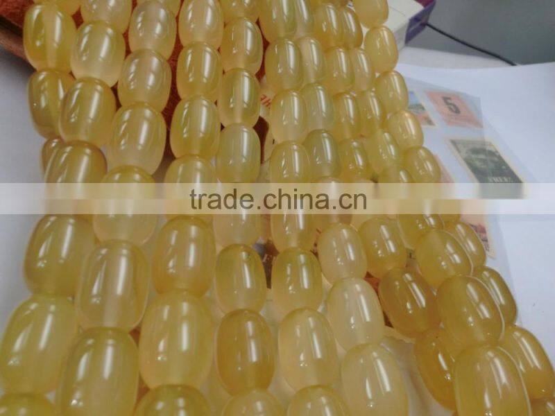 Manufacture & supply wholesalers & Exporters AAA grade Yellow Agate Barrel Drum strand Beads