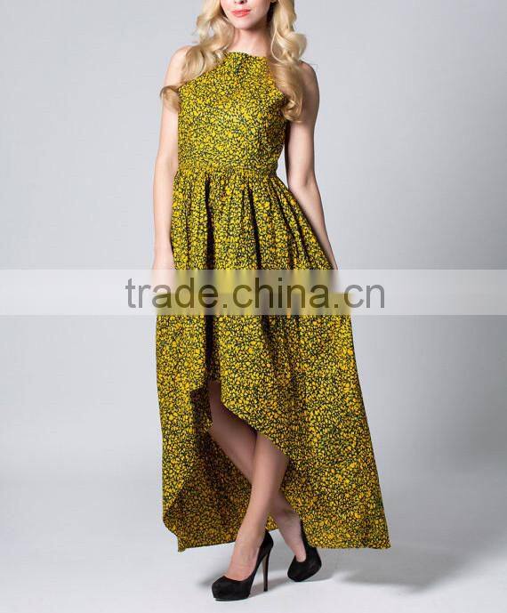 front short long back yellow batik african dashiki designs cotton long umbrella dress